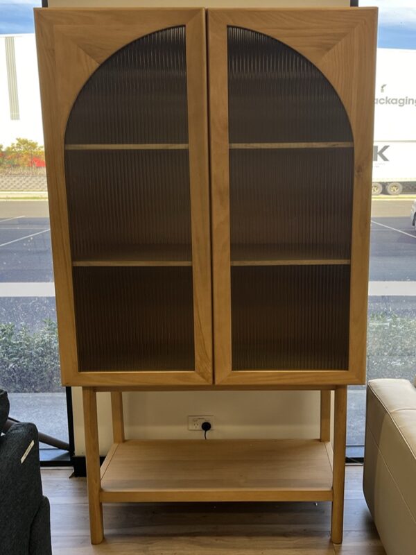 2 Door Glass & Timber Display Cabinet
