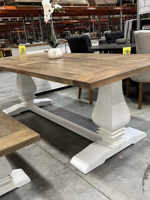 Elegant Natural & White Timber Dining Table