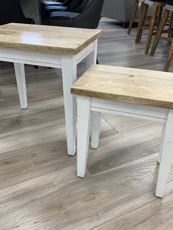 Natural & White Timber Nest of Tables