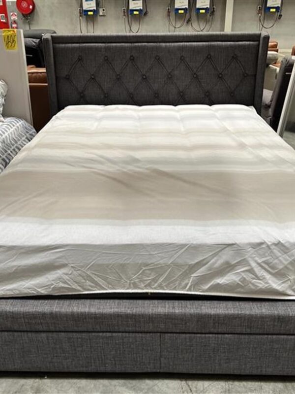 Dark Grey Fabric 4 Drawer Queen Storage Bed
