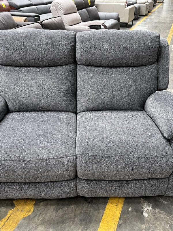 Grey Fabric 2 Seater with Electric Recliners