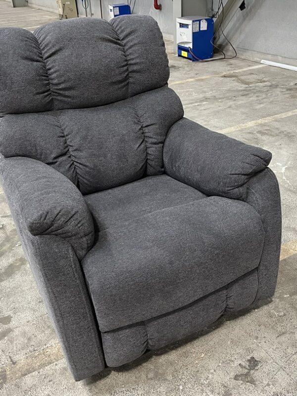 Slate Fabric Swivel Manual Recliner