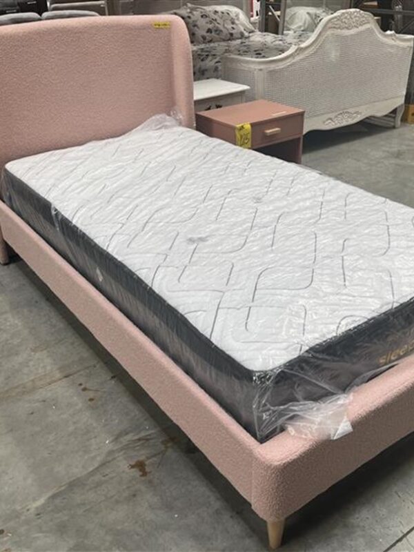 Pink Fabric King Single Bed