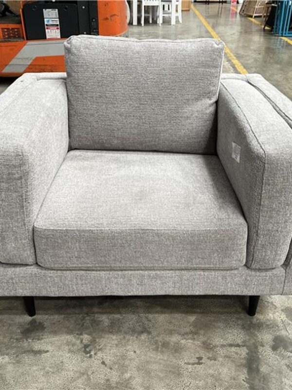 Silver Fabric Arm Chair