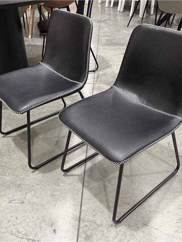 Black PU Dining Chair with Metal Legs