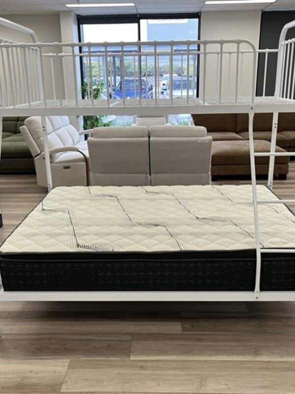 White Metal Single Over Double Bunk Bed