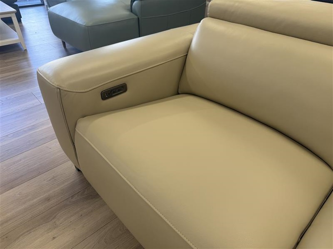 Taupe Leather Electric Chaise Lounge 3