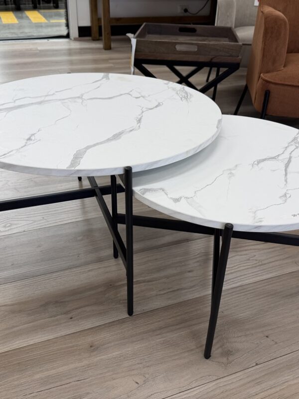 Black & White 2pc Coffee Table Set