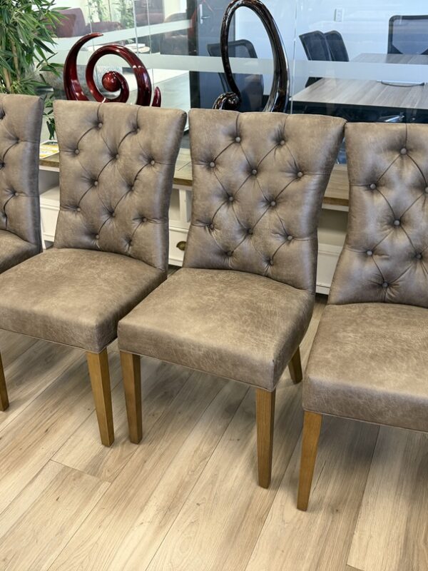 Brown Fabric Dining Chair with Timber Legs