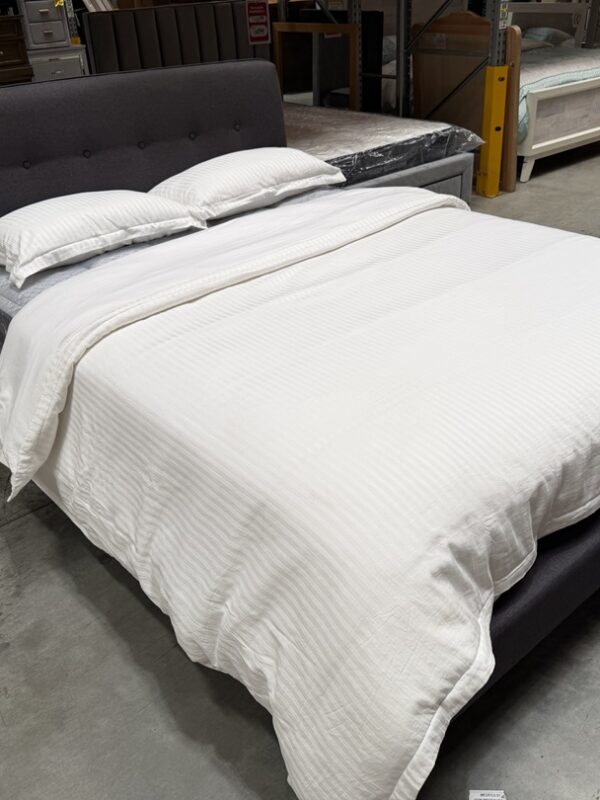 Dark Grey Fabric Queen Bed