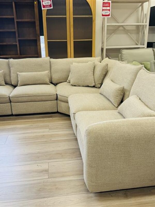 Beige Fabric Corner Lounge