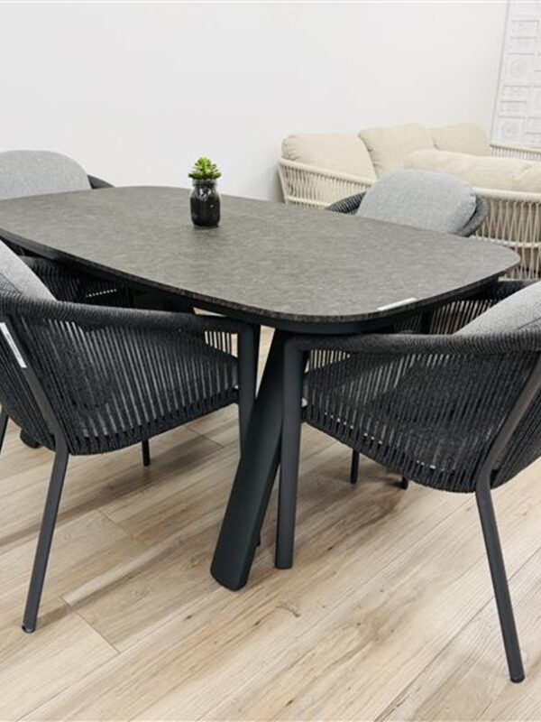 Dark Grey 5pc Outdoor Dining Set