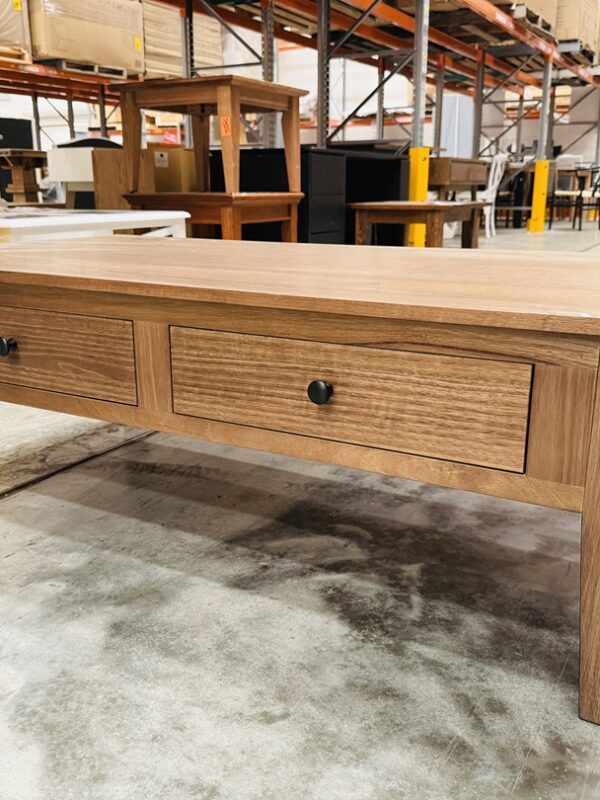 Dark Oak Timber 2 Drawer Coffee Table