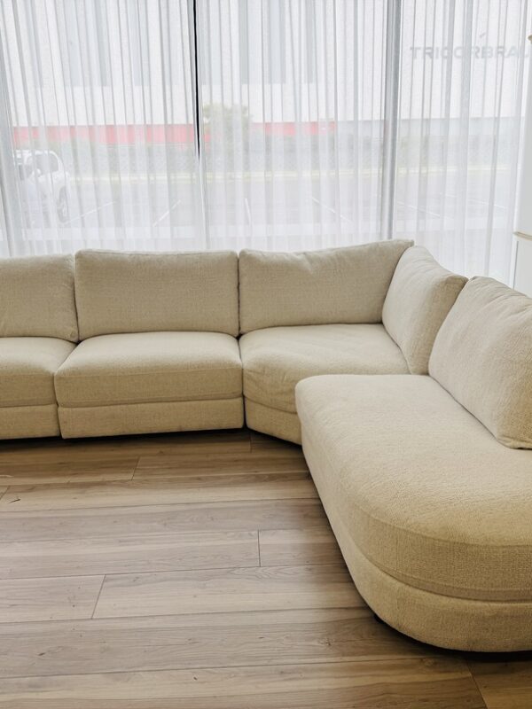 Ivory Fabric Corner Sofa