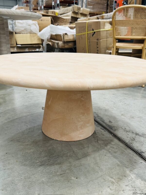 Salmon Concrete Outdoor Round Coffee Table