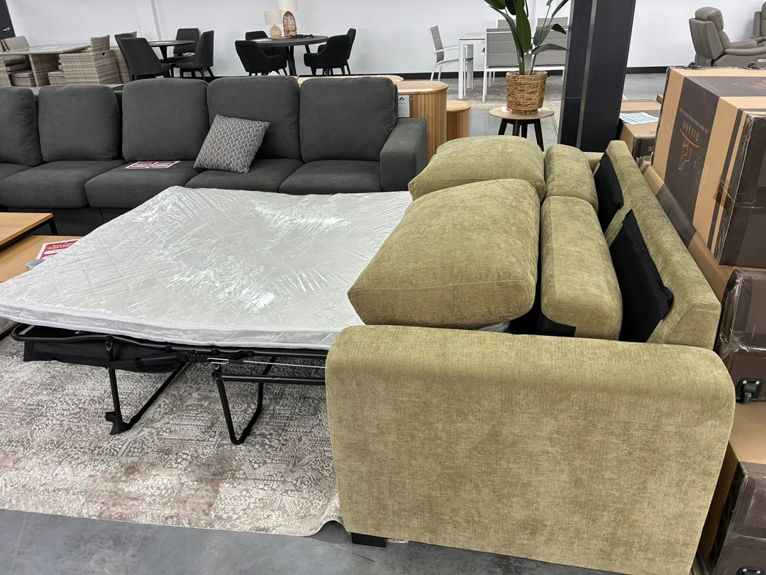 2.5 Seater Sofa Bed – Siara Olive Fabric