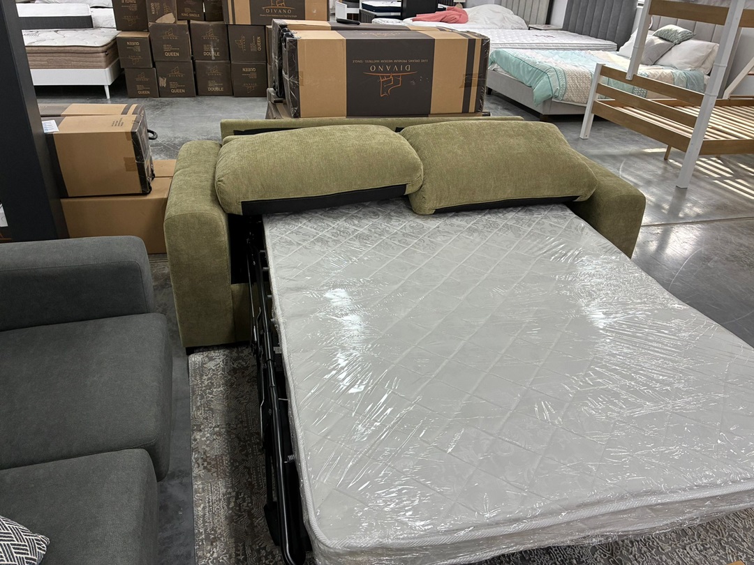 2.5 Seater Sofa Bed – Siara Olive Fabric1