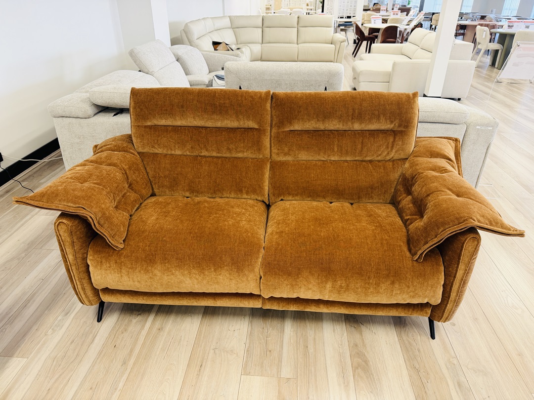 Burnt Orange Fabric 3+2 Sofa Set with Electric Recliners 3