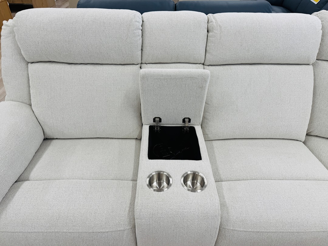 Cream Fabric Triple Motor Electric Corner Lounge 3
