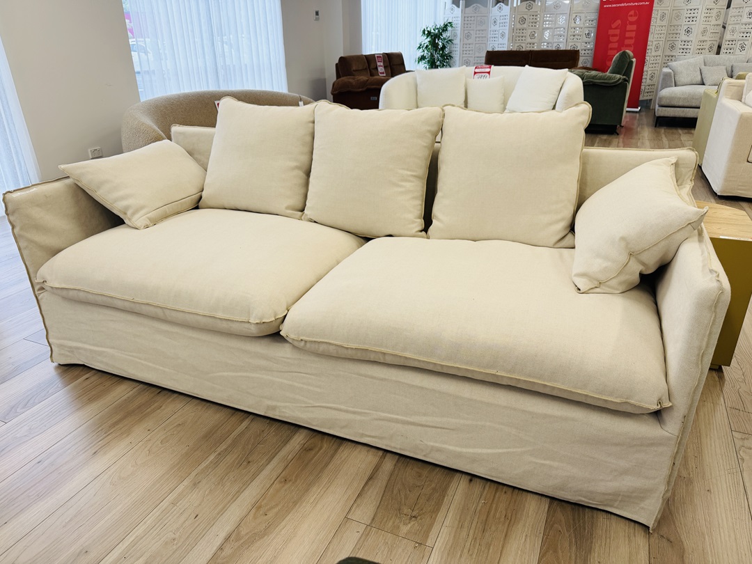Natural Linen Premium 3 Seater Sofa 3