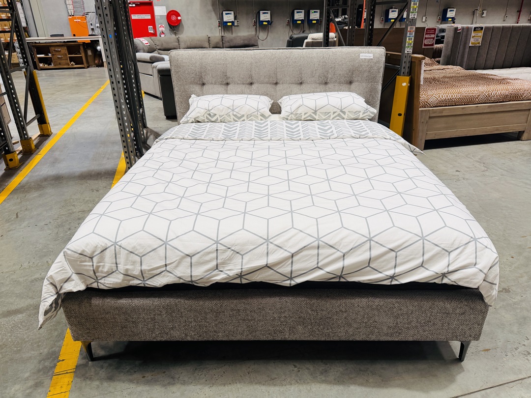 Silver Fabric Queen Bed 3