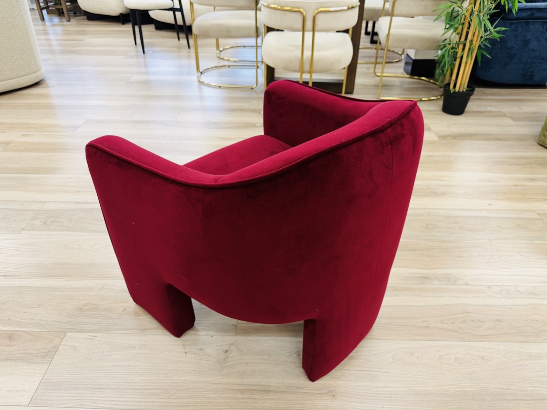 Burgundy Velvet Premium Arm Chair 3