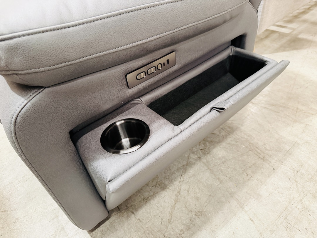 Charcoal Fabric 3 Seater with Electric Recliners 3