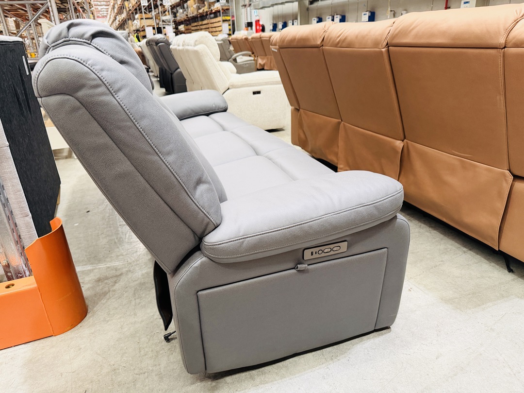 Charcoal Fabric 3 Seater with Electric Recliners 4