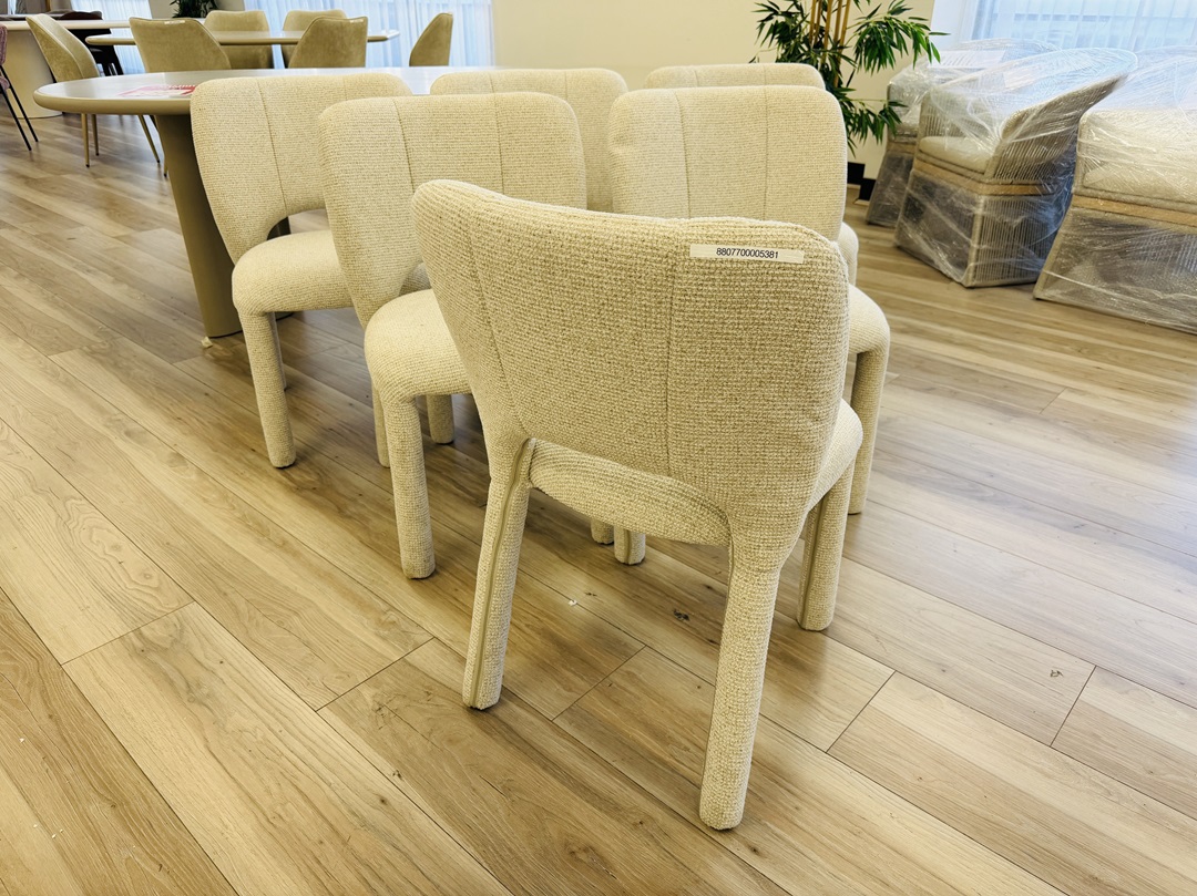 Oatmeal Fabric Dining Chairs 3