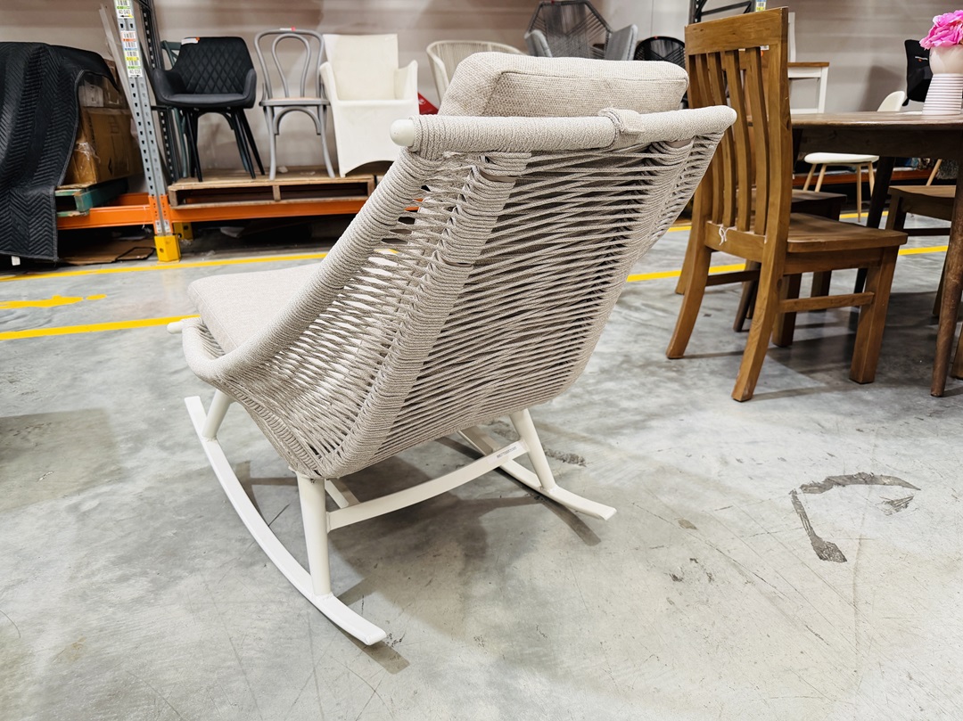 Taupe Rope Outdoor Rocker Chair 3