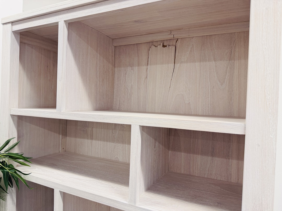 Whitewash Timber Display Unit with 2 Drawers 3
