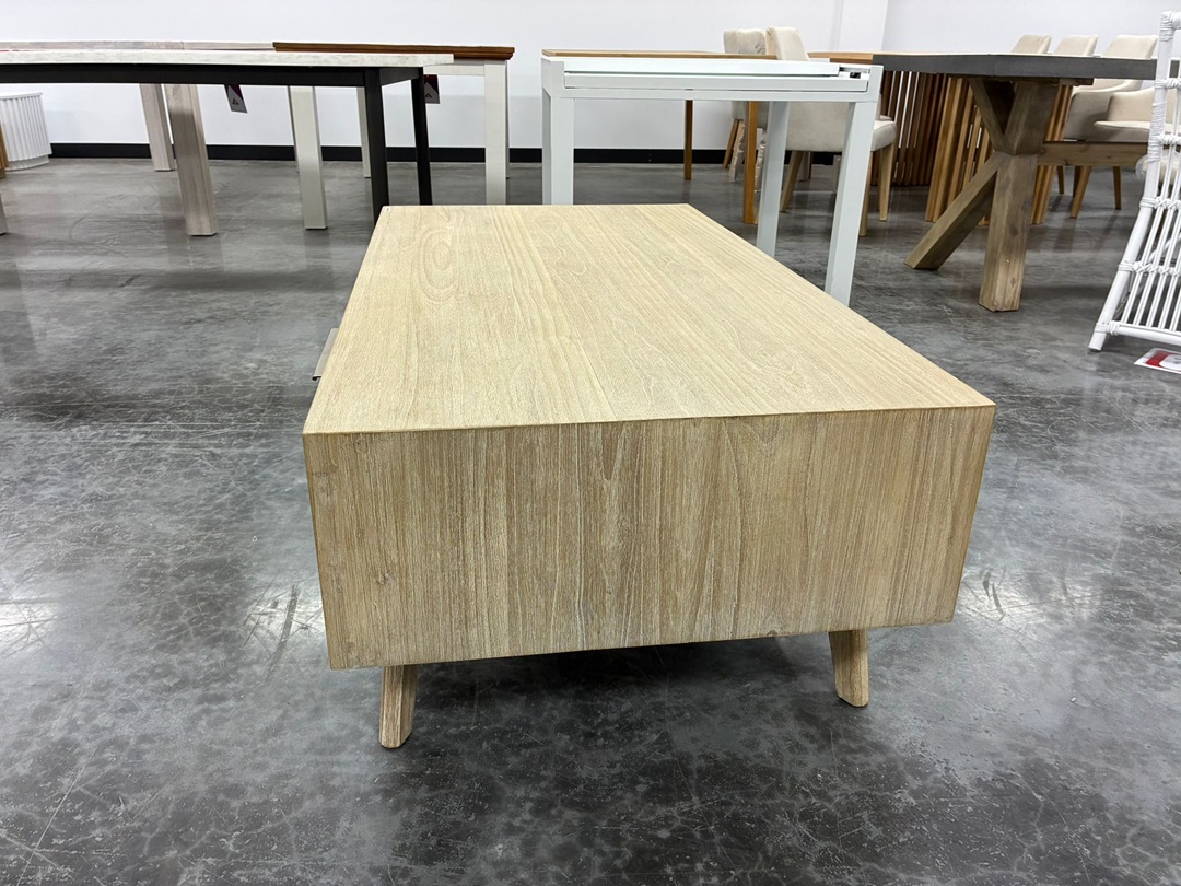 ☕ 130cm Coffee Table with 2 Drawers – Brushed Smoke2