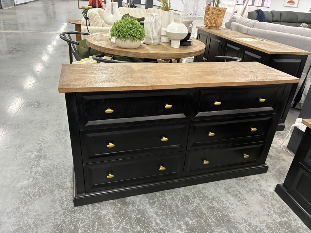 ✨ 6 Drawer Dresser – Mango Wood6