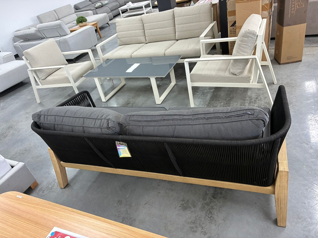 🌿 3 Seater Outdoor Sofa – Black Charcoal1