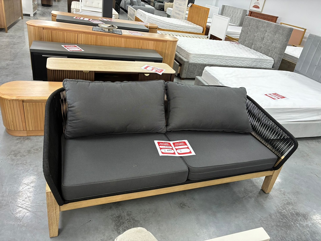 🌿 3 Seater Outdoor Sofa – Black Charcoal3
