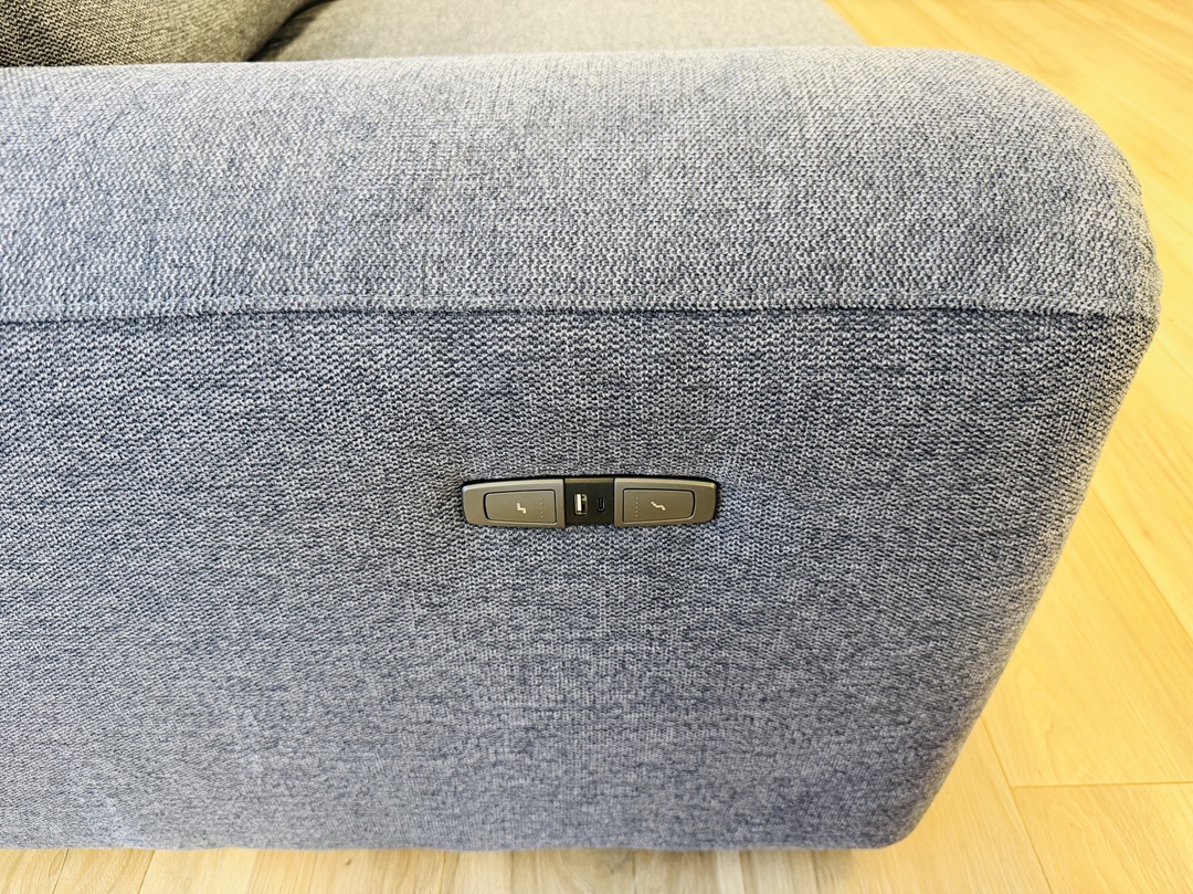 Blue Fabric 3+2 Seater with Electric Sliding Function 4