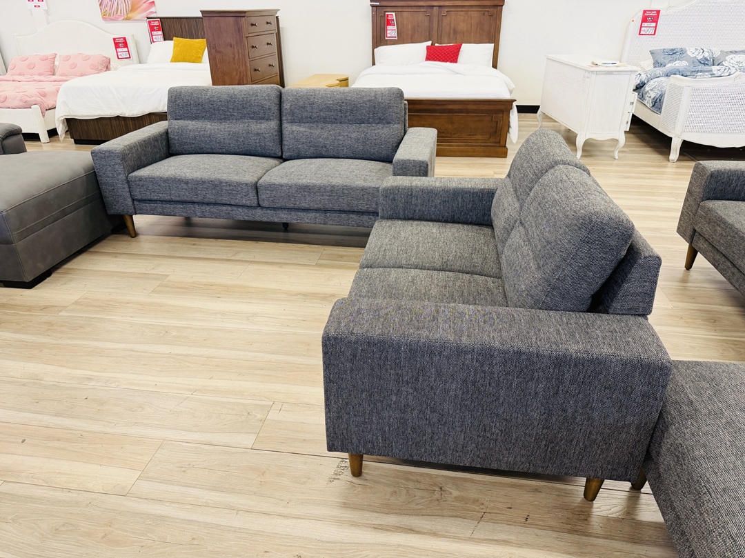 Dark Grey Fabric 3+2 Sofa Set 4