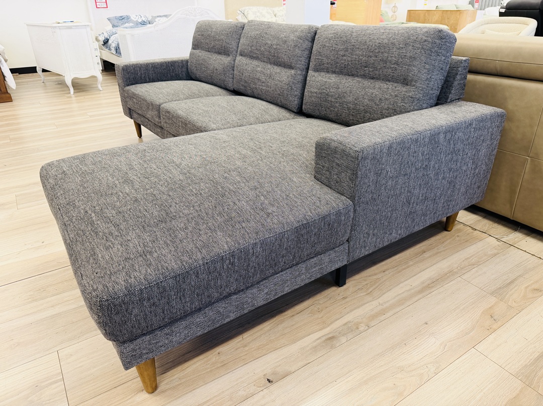 Dark Grey Fabric Chaise Sofa 3