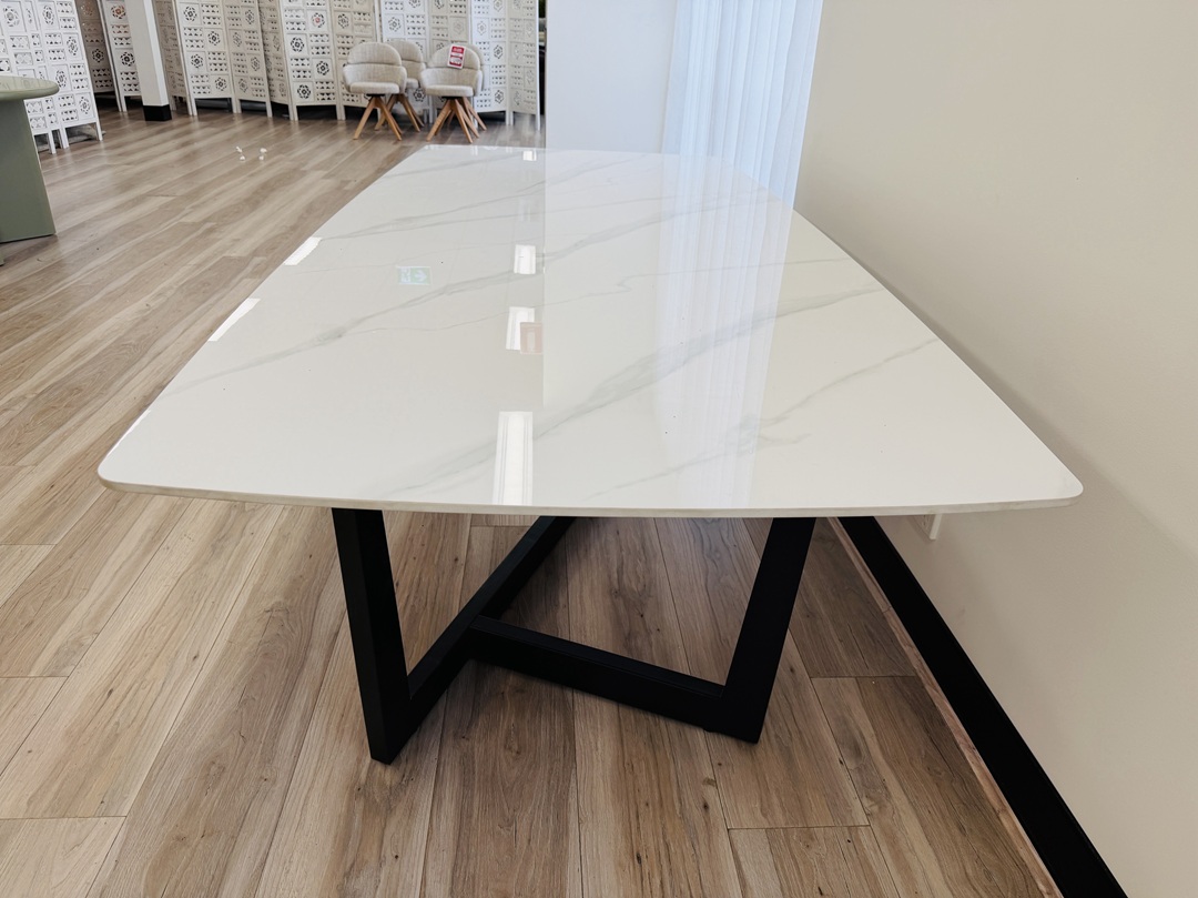 Marble Look Stone Top 240cm Dining Table 3