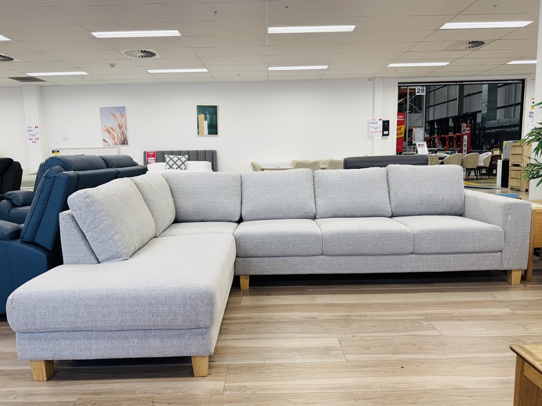 Salt & Pepper Fabric Corner Sofa 3