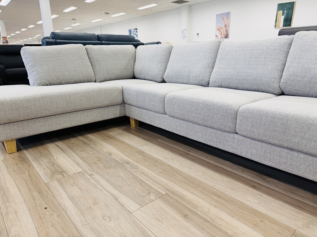 Salt & Pepper Fabric Corner Sofa 4