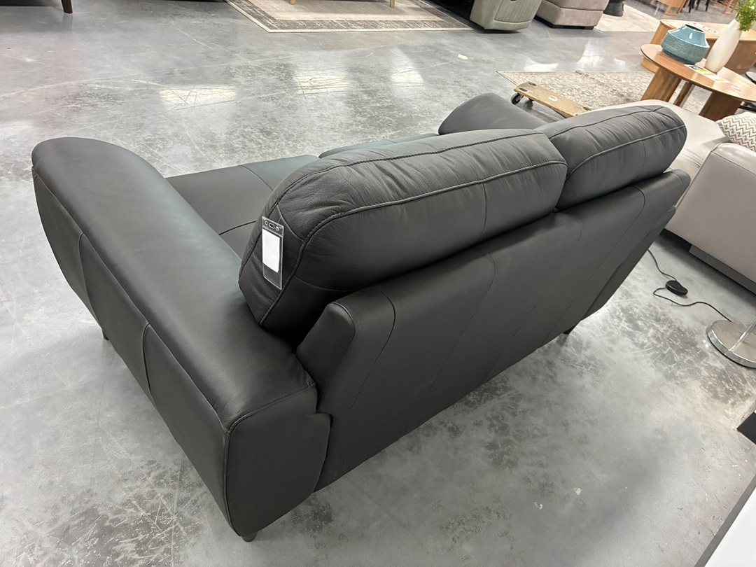 🖤 Leather 2 Seater Sofa – Black3