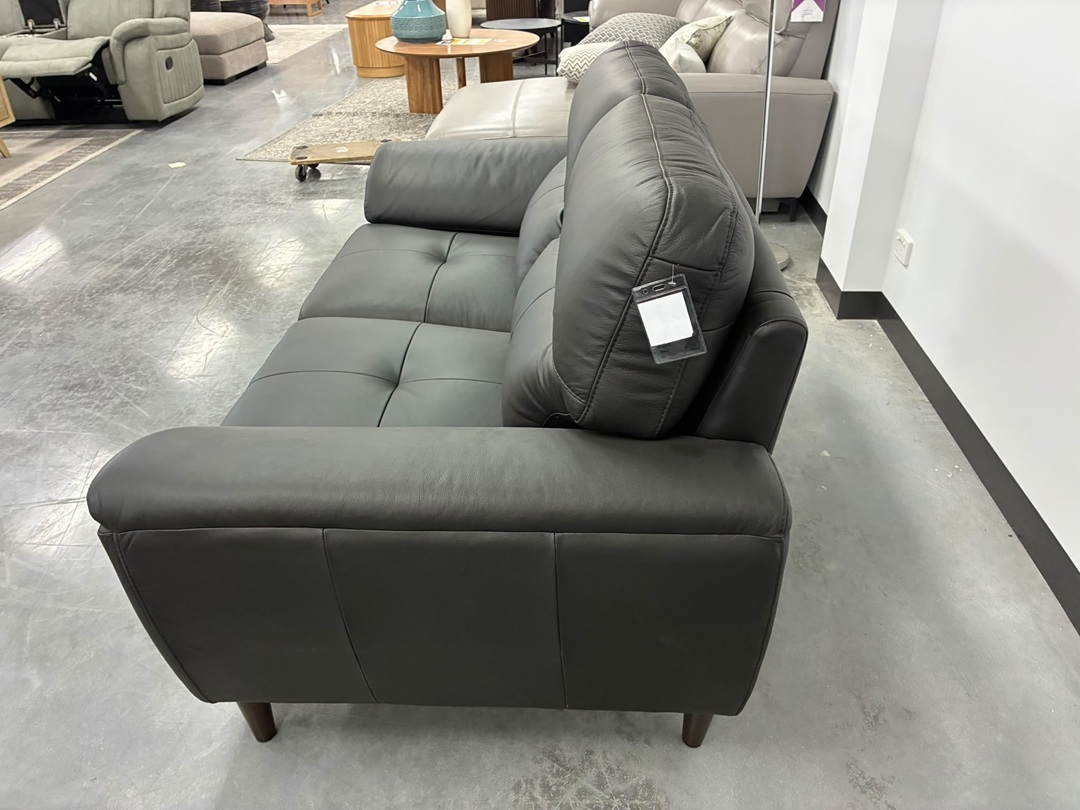 🖤 Leather 2 Seater Sofa – Black4