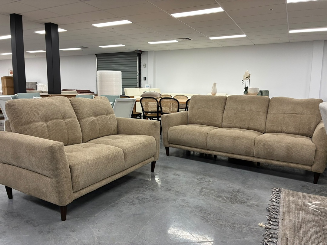 🛋️ 3 + 2 Seater Fabric Sofa Suite – Beige1