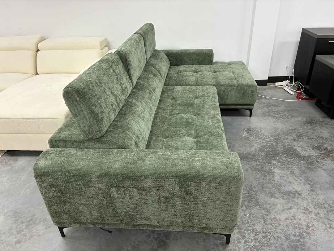 🛋️ Electric Sofa Bed with RHF Chaise – Green4
