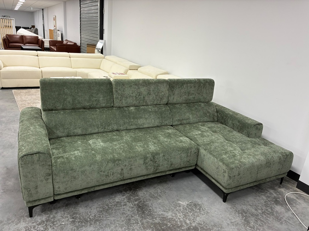 🛋️ Electric Sofa Bed with RHF Chaise – Green5
