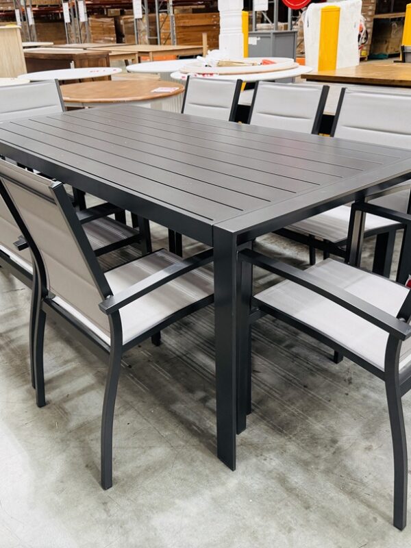 9pc Dark Grey Outdoor Dining Setting