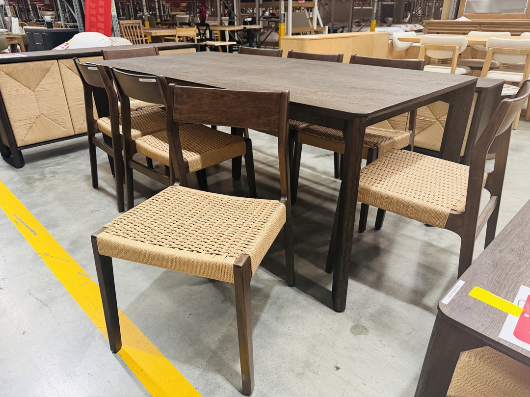 Dark Chocolate 2M Dining Table with 8 Matching Chairs Set 3