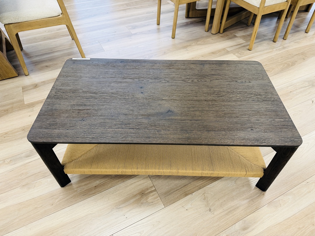 Dark Chocolate Timber Coffee Tabe with Natural Rope 3
