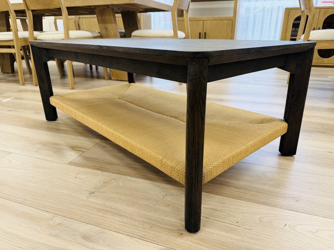 Dark Chocolate Timber Coffee Tabe with Natural Rope 4